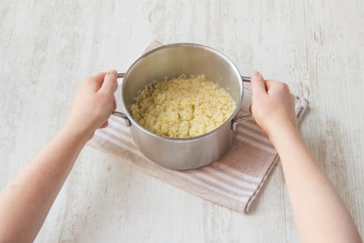 Cook the bulgur until tender