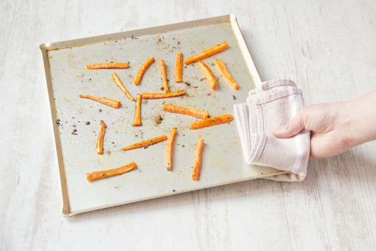 Cook the carrots in the oven until caramelized