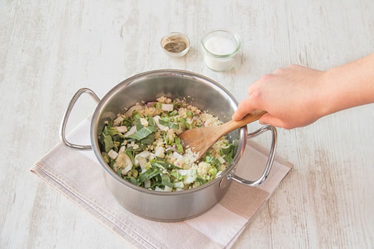 Add Swiss chard to the couscous