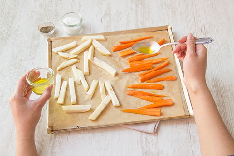 Roast carrots and potatoes