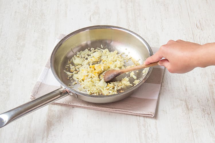 Cook onion, garlic and lemon