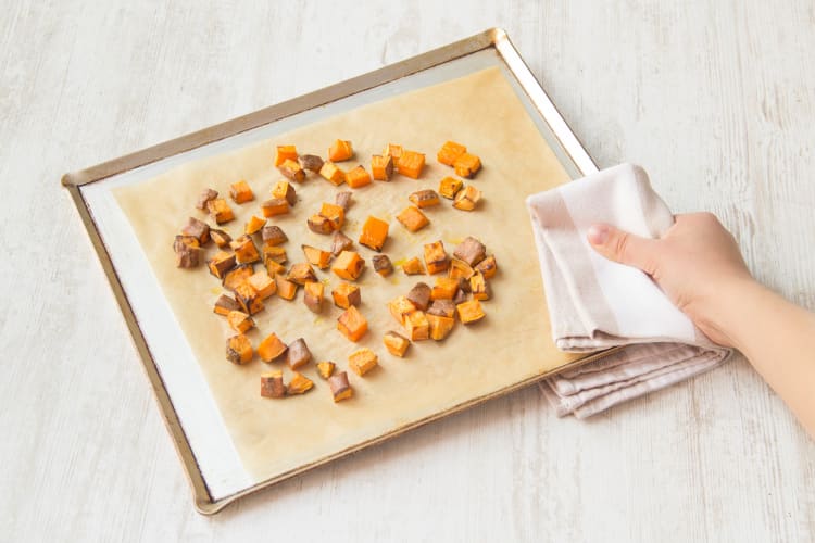 Bake the sweet potatoes