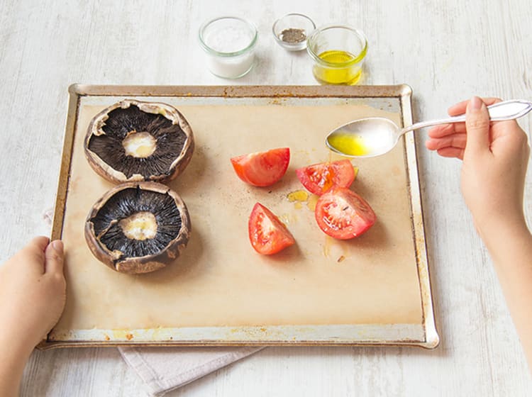 Roast tomatoes and Portobellos