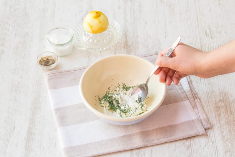 Mix the dill with the crème fraîche