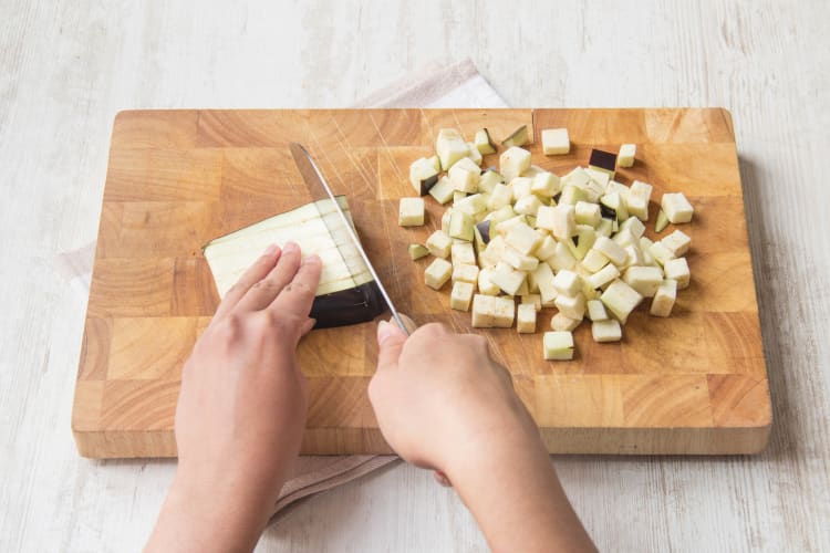 Cut eggplant