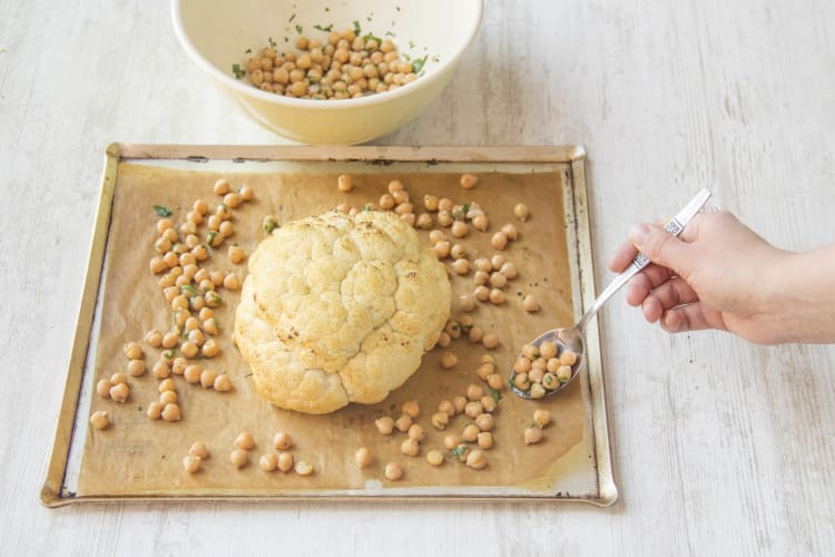 Season and roast the chickpeas