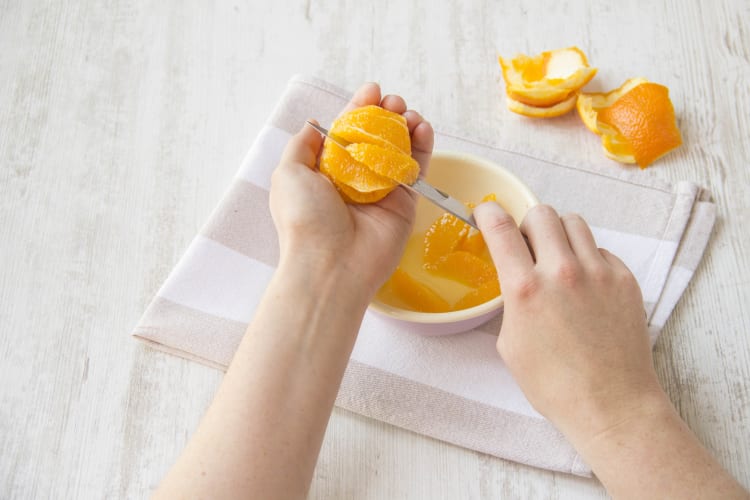 Peel and cut the orange