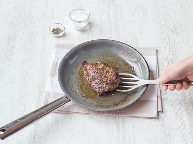 Sear the steak in a pan