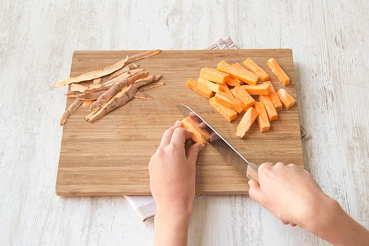 Prepare the sweet potato fries