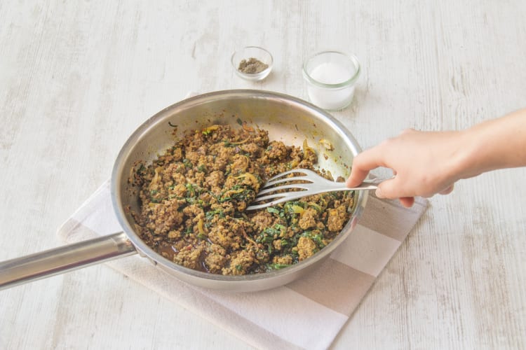 Finish the Curried Beef & Collards