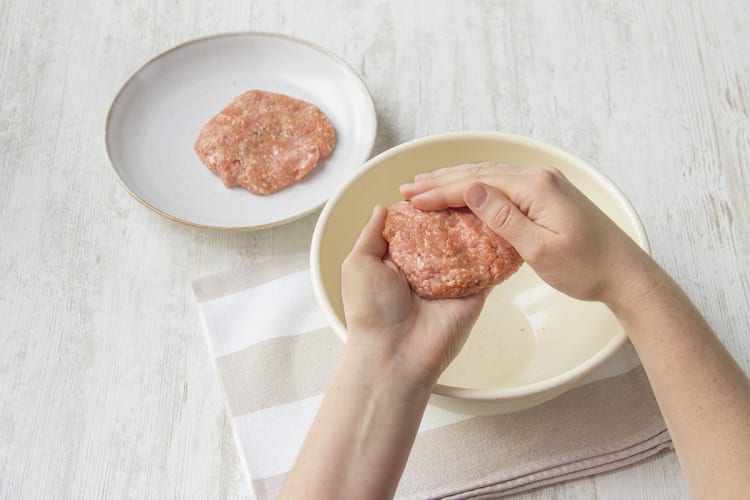 Divide pork mince into patties