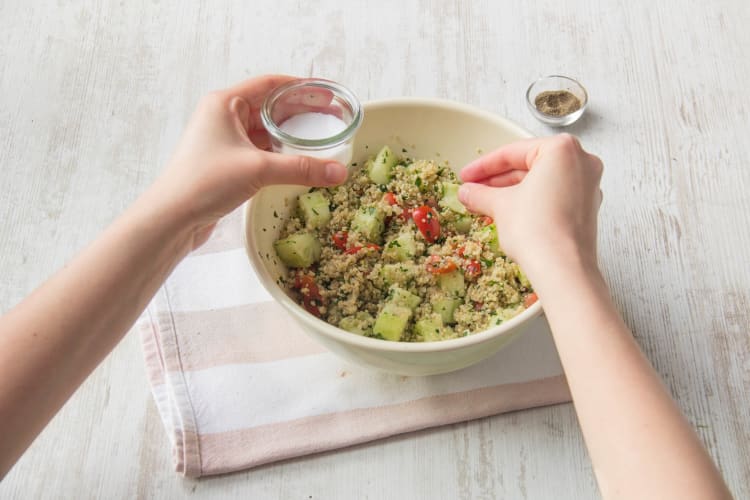 Make the quinoa tabbouleh