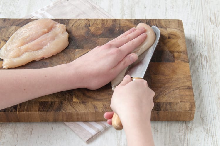 Butterfly chicken breasts