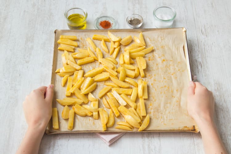 Kartoffeln auf Backblech