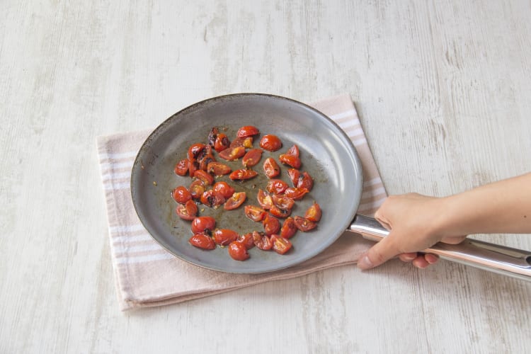 Cook cherry tomatoes