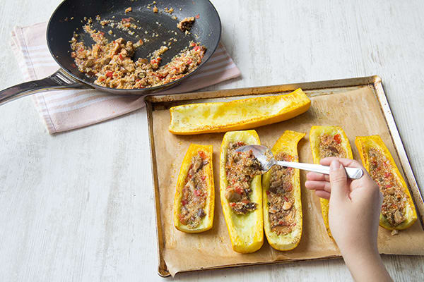 Assemble the squash boats