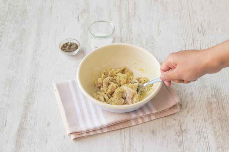 Coat pork in cornflour