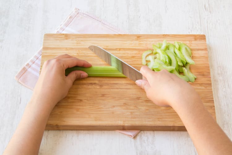 Slice the celery