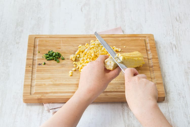 cut the corn kernels off the cob