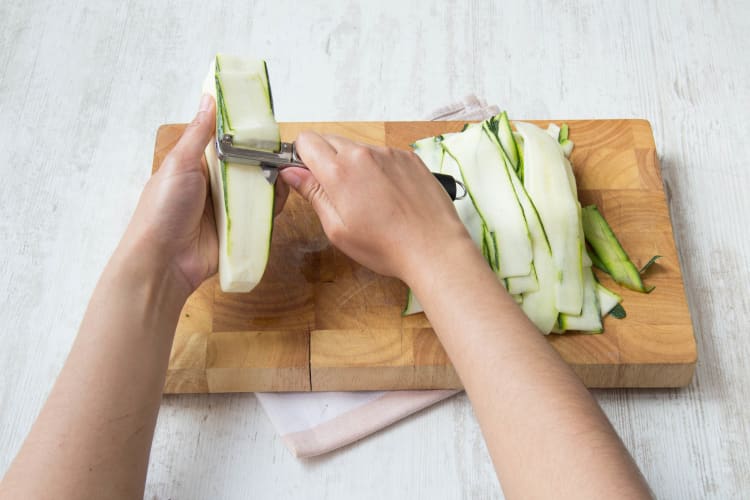 shave the zucchinis into ribbons