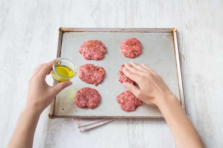 Put your burgers on a baking tray