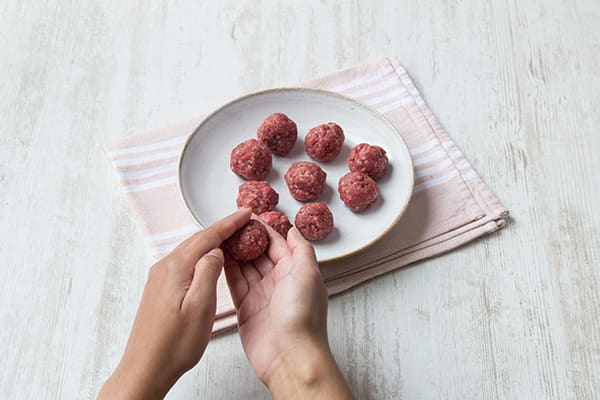 Roll the mince into meatballs