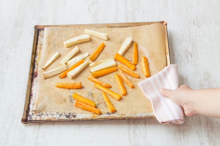 Cook the root vegetables