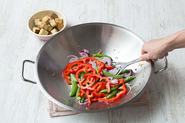 Stir fry the veggies