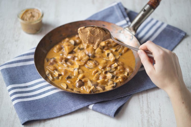 Add the peanut butter to the sauce