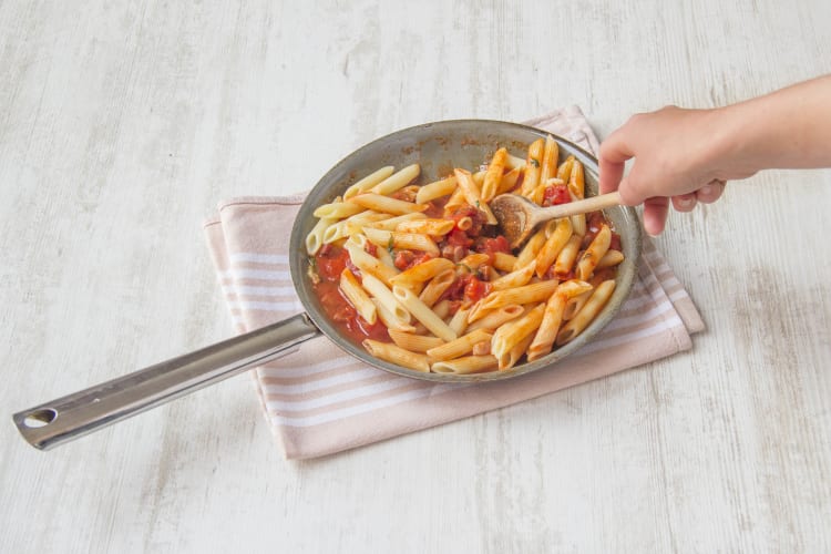 Add the pasta to the sauce