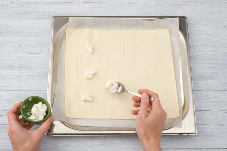 Put your ricotta on the baking tray