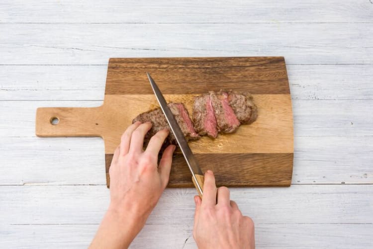 Slice the steak