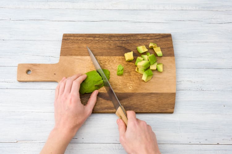 Cube the avocado