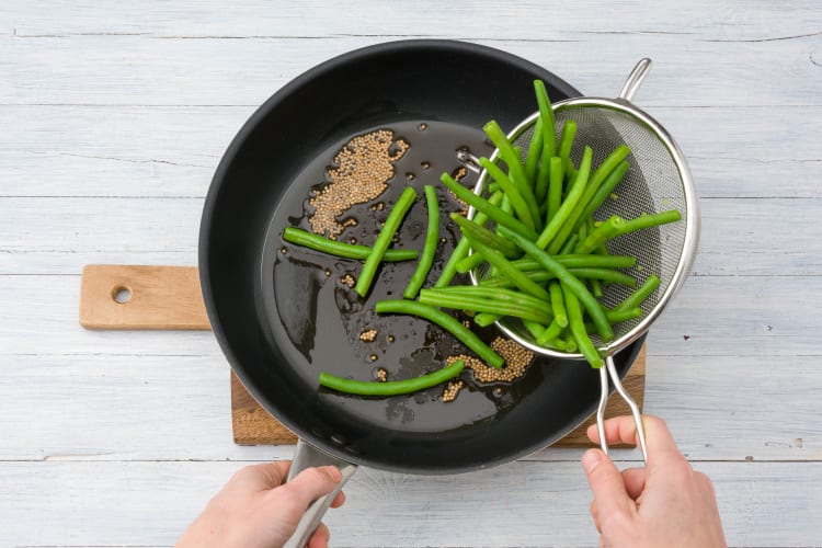 Add your beans to the pan