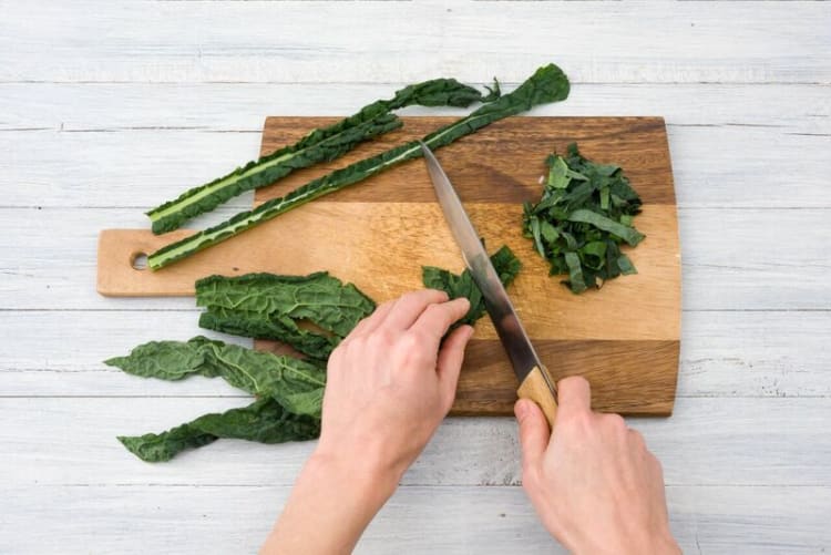 slice the kale