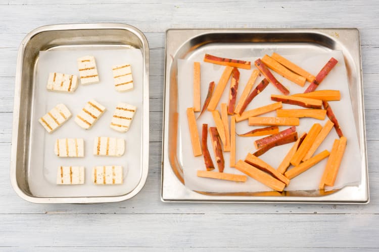 Bake the fries and tofu