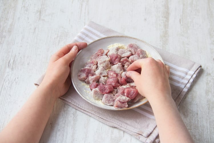 Coat your pork in cornflour