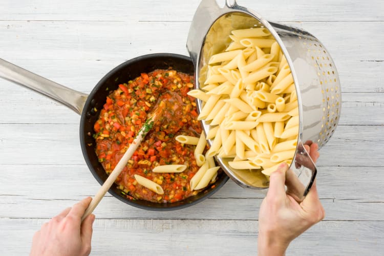 Add the pasta to the sauce