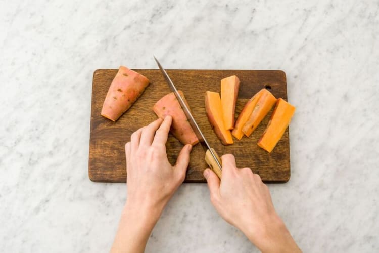 cut sweet potato