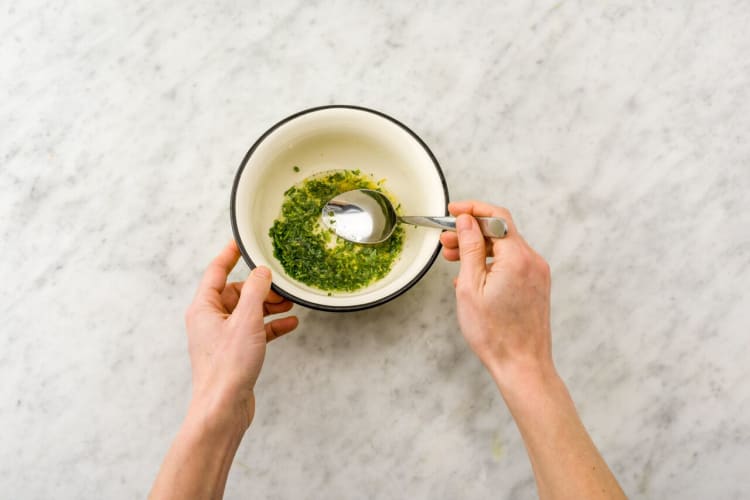 Make the tarragon-chive herb sauce