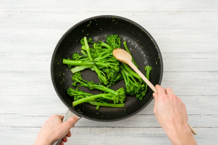 Stir fry the broccoli