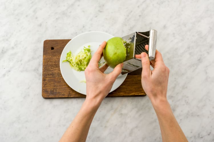 Grating an apple