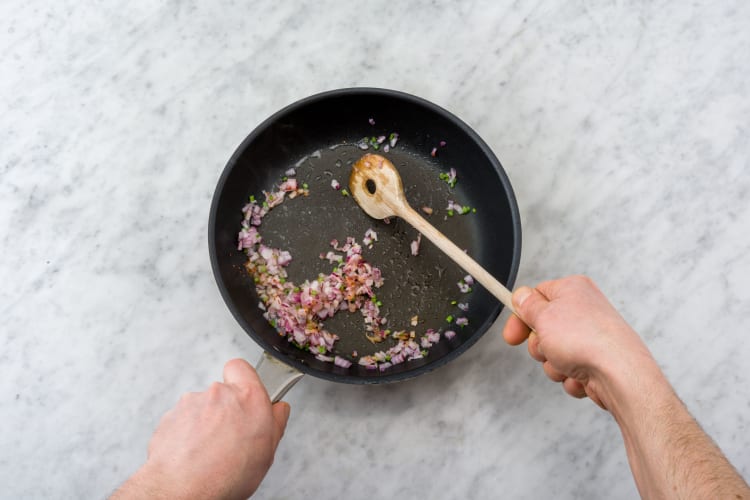 Cook the red onion