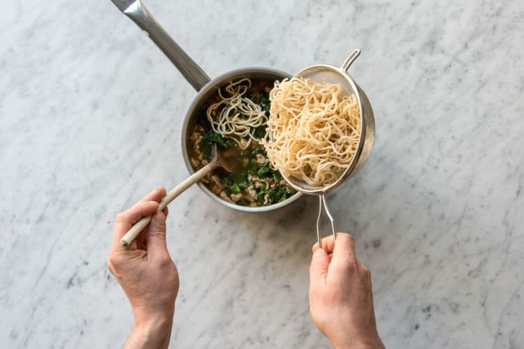 Cook the ramen noodles