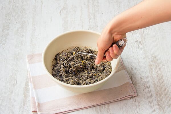 Form the black bean cakes