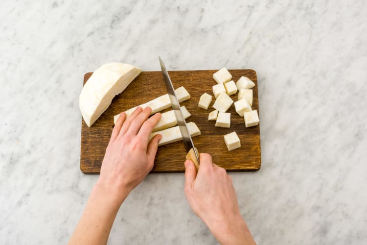 Chop the celeriac