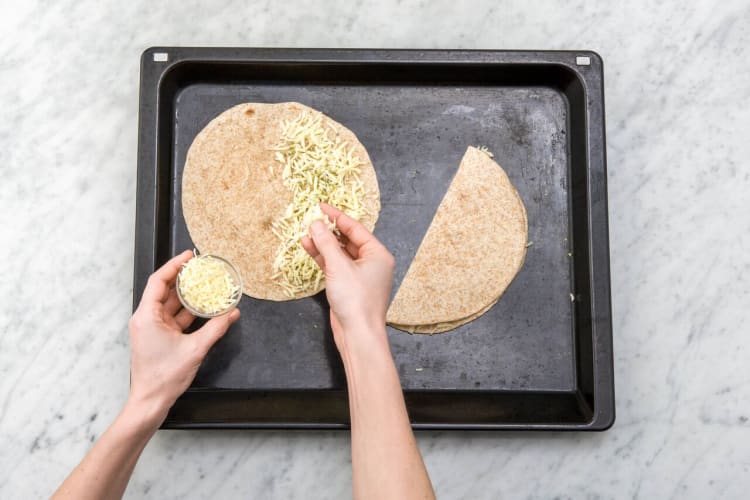 Bake the cheesy tortillas