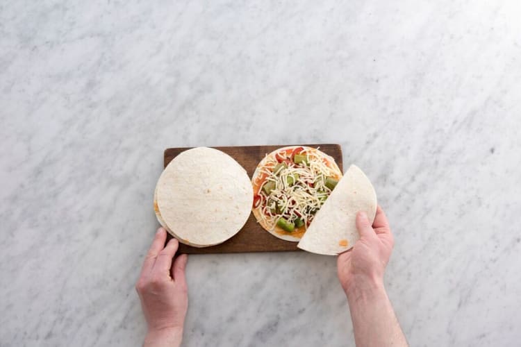 Make the quesadillas