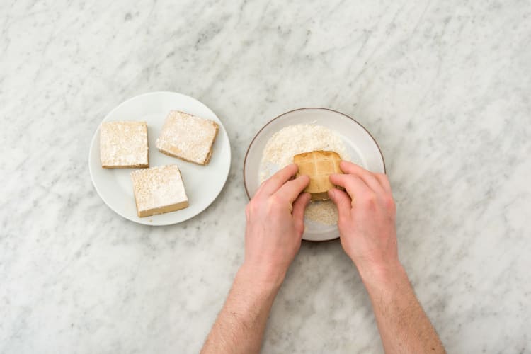 Coat the tofu