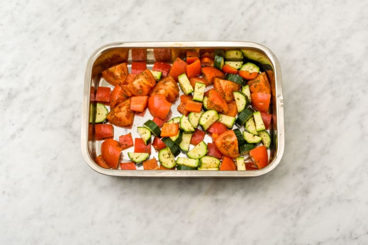 Put the veg on a baking tray